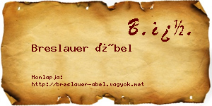 Breslauer Ábel névjegykártya